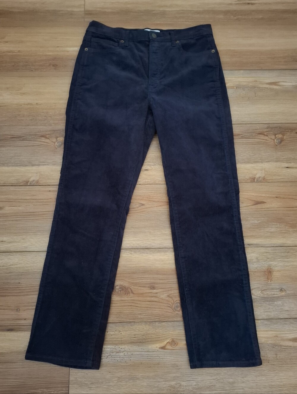 GAP Vintage Slim High Rise Corduroy Pants Women's 29 8 Navy Blue